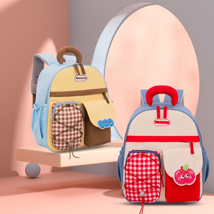 Wholesale Cute and Fashionable Versatile Backpacks, New Plaid Kindergarten School Bags, Children's Trendy Letter Cartoon Backpacks