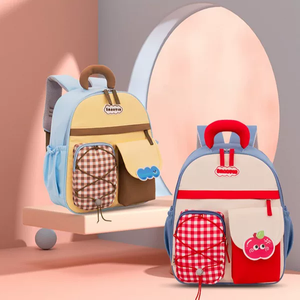 Wholesale Cute and Fashionable Versatile Backpacks, New Plaid Kindergarten School Bags, Children's Trendy Letter Cartoon Backpacks