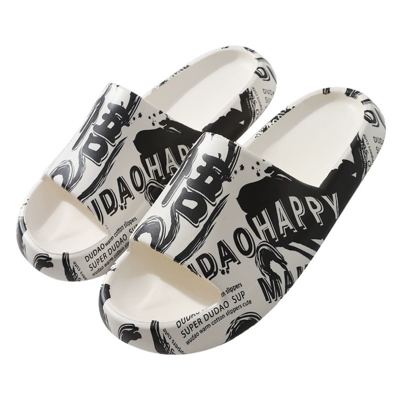 Уличные тапочки летние домашние крутые цельные домашние тапочки модные толстые мужские трансграничные парные цельные банные