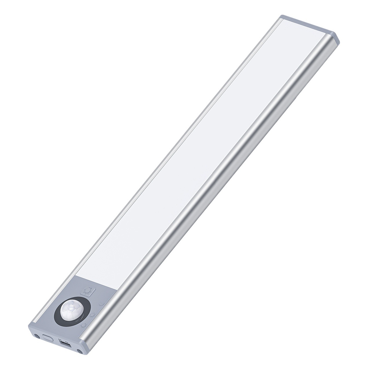 Luz del sensor del cuerpo del LED recargable de tres colores de luz variable con gabinete de vino armario barra de luz ultrafina luz de noche inteligente