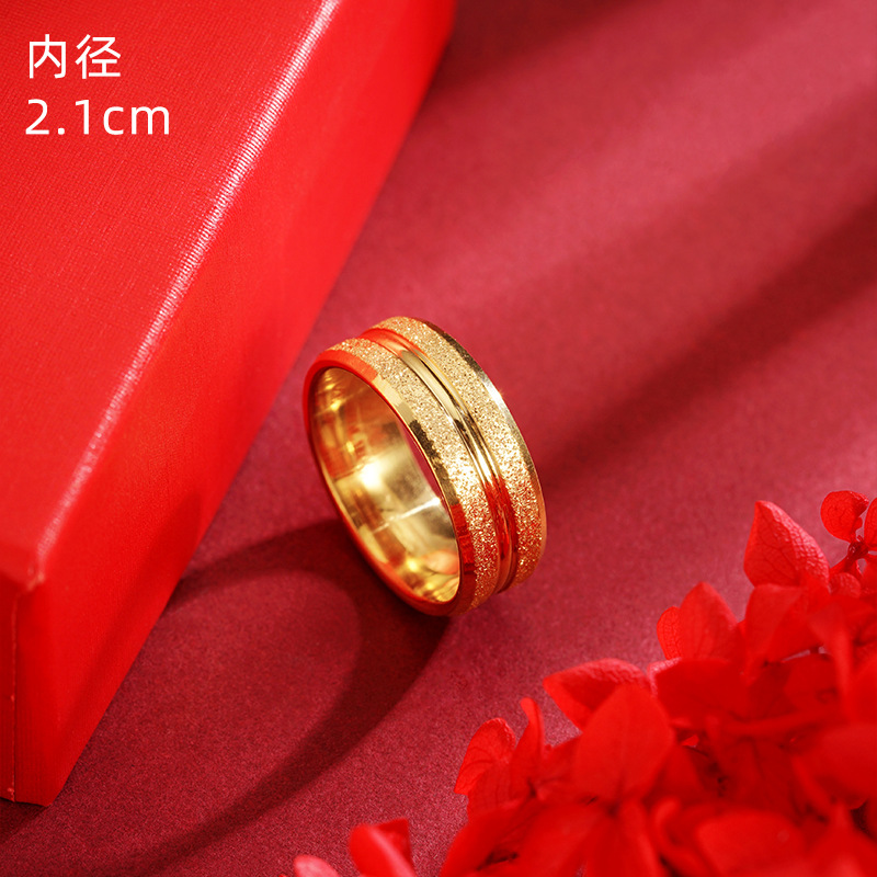 Vietnam arena oro doble biselado arena anillo estrellado estilo europeo y americano popular en línea rojo mismo estilo fábrica de joyas al por mayor