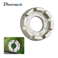 14G Multi-Size Round Steel Wire Spoke Adjustment Wrench for Bicycle Wheel Rim Repair Tool, 8-Port Design, Made from Chrome-Molybdenum Steel