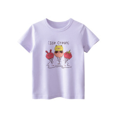 2024 new summer children's short-sleeved T-shirts 27home Korean style children's clothing ice cream baby girl clothes wholesale