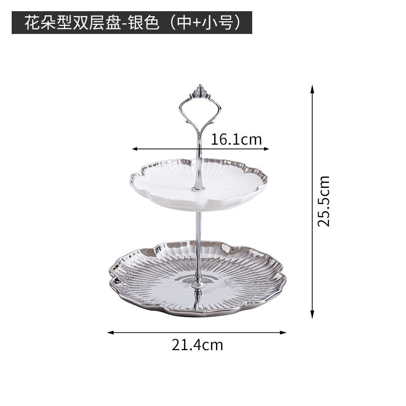 De estilo europeo de cerámica soporte de postre soporte de exhibición de la torta de cumpleaños de la boda soporte de descanso de té Mesa té de la tarde postre bandeja de frutas