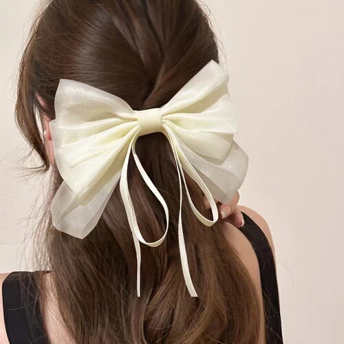 Extra-large ribbon, fairy butterfly bow hair clip for girls, floating ribbon hair clip, high-end children's hair accessory, hair decoration