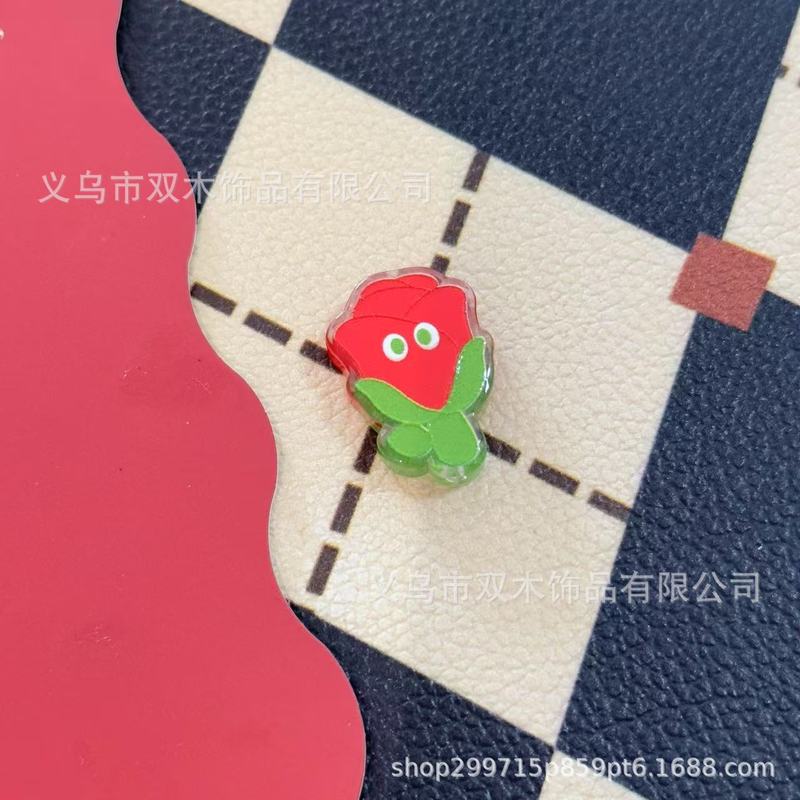 印花浮雕卡通五月天表情果蔬板材串珠 diy手链手机链包挂车挂配件|undefined