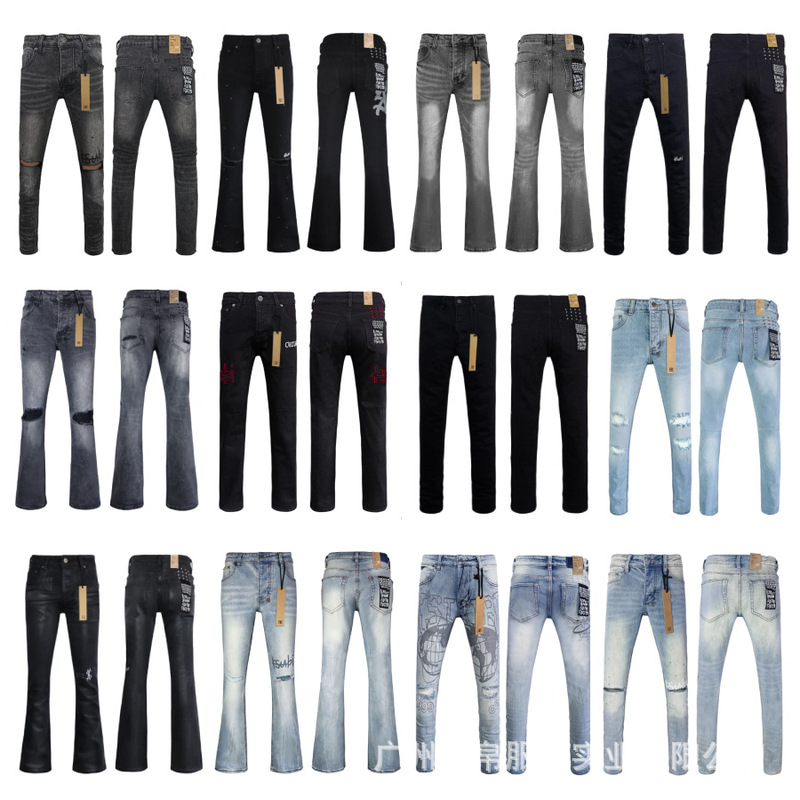 High-End Foreign Trade Trendy Brand Wholesale Ksubi Jeans European and American Retro Ripped Casual Denim Pants for Men and Women High-End Foreign Trade Trendy Brand Wholesale Ksubi Jeans European and American Retro Ripped Casual Denim Pants for Men and Women