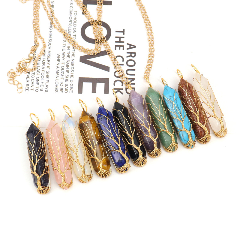 Retro Rhombus Crystal Copper Plating Pendant Necklace 1 Piece