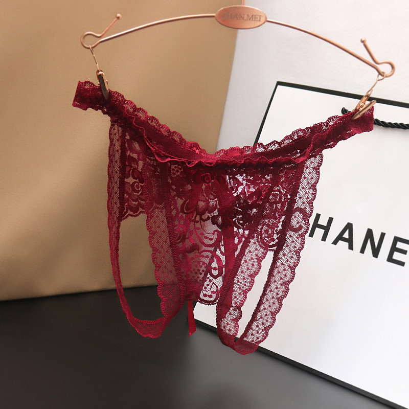 Sexy Open-Crotch Lace No-Take-Off Couple's Underwear, Women's Alluring Passion Mesh Fun Underwear, Women's Thong, Comfortable for Women