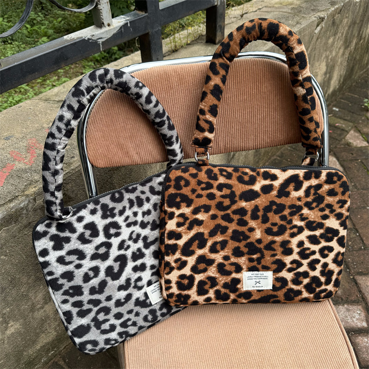 Cross-border South Korea ins Leopard Print Portable Laptop Bag 11/13/15 "ipad Tablet Storage Bag