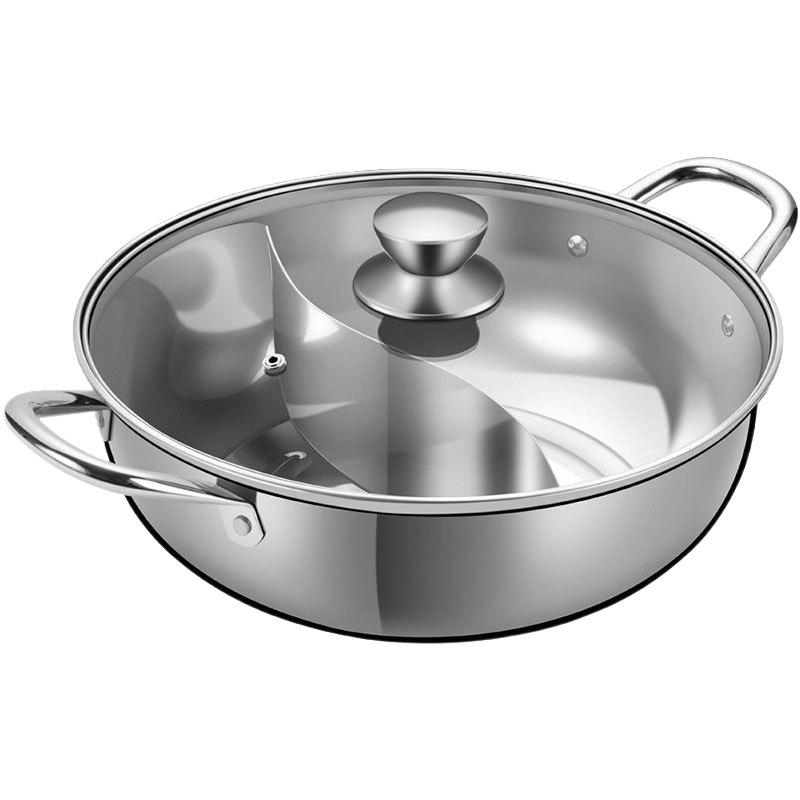 Yuanyang Pot Thickened Large Capacity Soup Pot Household Stainless Steel Commercial Pot Shabu Pot Special Pot Hot Pot Basin for Induction Cooker
