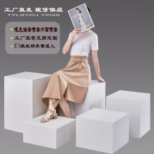 摄影道具影楼产品拍照立方体展示台儿童舞蹈拍摄白色木墩橱窗摆台