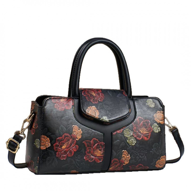 2025 nuevo bolso de mano de moda de costura de impresión de bolso de hombro de gran capacidad de temperamento simple retro color de contraste bolso de concha
