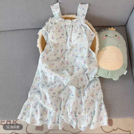 Nube transfronteriza algodón cinturón cojín de pecho pijama de mujer cinturón dulce de dibujos animados estudiantes pueden usar ropa de casa pijama