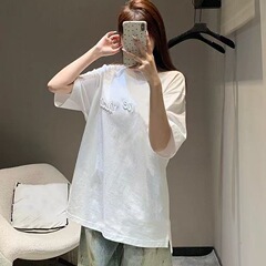 Jimo Youcheng Ac アメリカンストリート半袖メンズとレディース 2025 夏ルーズラウンドネックコットン Tシャツ超クール