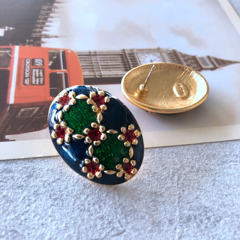 14g Weight 925 Sterling Silver Ear Needle Material No Inlaid Inlay Material Earrings, Ear Studs Classification Travel Occasion Alloy Material Printing Pattern Women'S Gender Fashion Style Grey, Green, Silver Color Fashion Printing Alloy No Inlaid Earrings Ear Studs 19