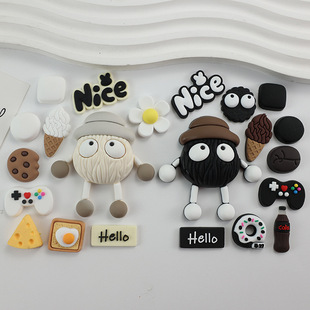 Large three-dimensional coal ball brother hole shoes buckle combination DIY material accessories summer slippers refrigerator cartoon patch