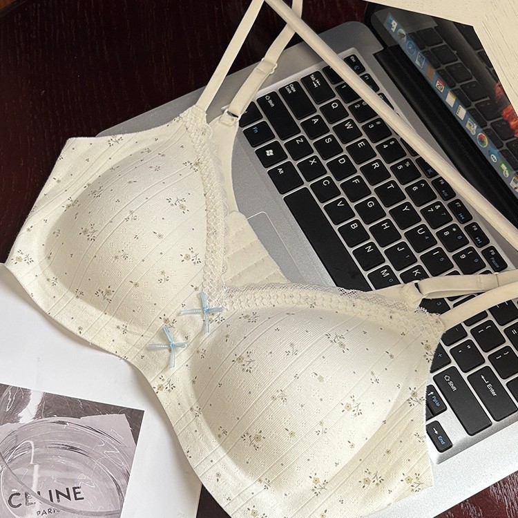 薄款蕾丝碎花内衣女士小胸聚拢透气无钢圈收副乳防下垂少女文胸罩|undefined