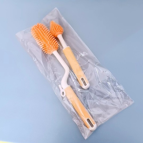 Rotating silicone bottle brush, nipple brush, straw brush, three-piece cleaning brush, baby bottle washing combination set wholesale
