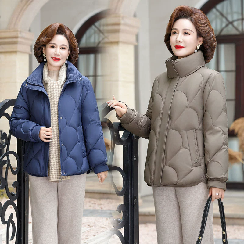 Пуховик для матери, зимнее пальто 2023, новое осенне-зимнее маленькое хлопковое пальто для среднего и пожилого возраста, хлопковое пальто для женщин среднего возраста