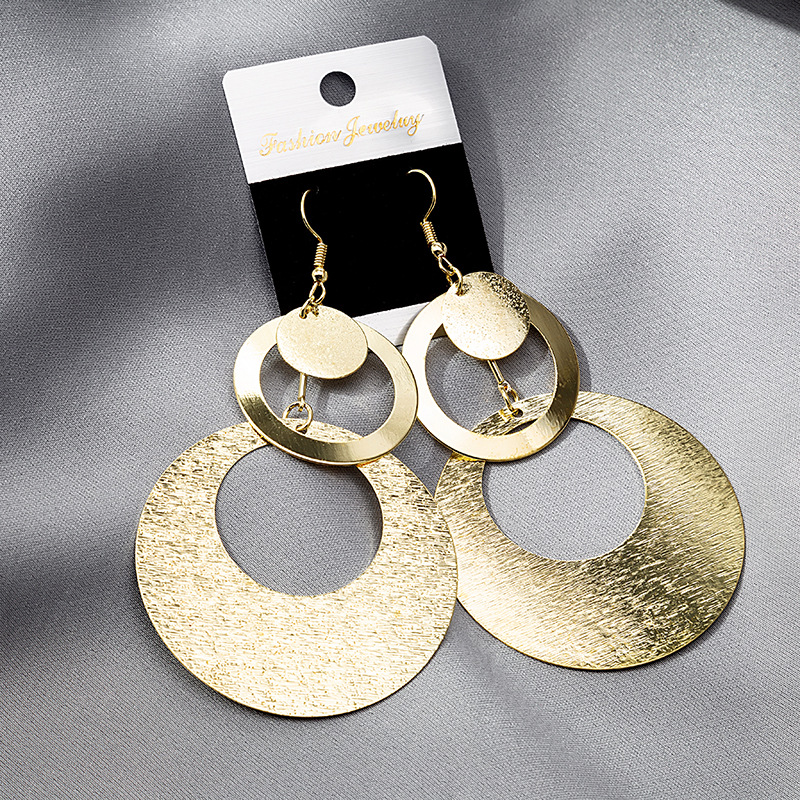 13g Weight 0.05µm-0.08µm Gold Plating Thickness 1 Pair Exaggerated Fashion Irregular Geometric Water Droplets Tassel Metal Women'S Drop Earrings Earrings