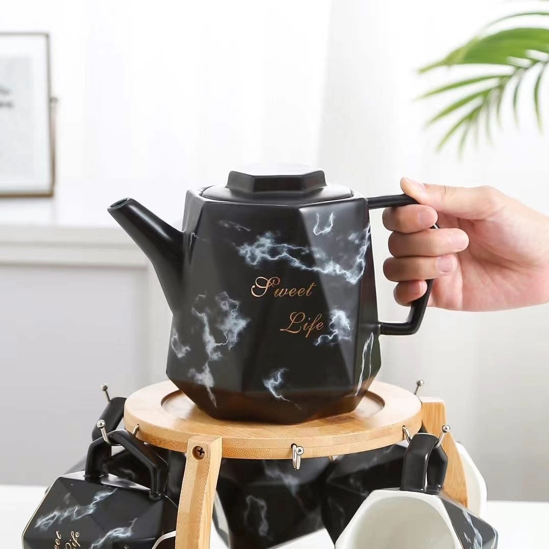 Creativo Estilo nórdico marbling conjunto de agua traje de cerámica taza botella de agua fría oficina en casa taza potable