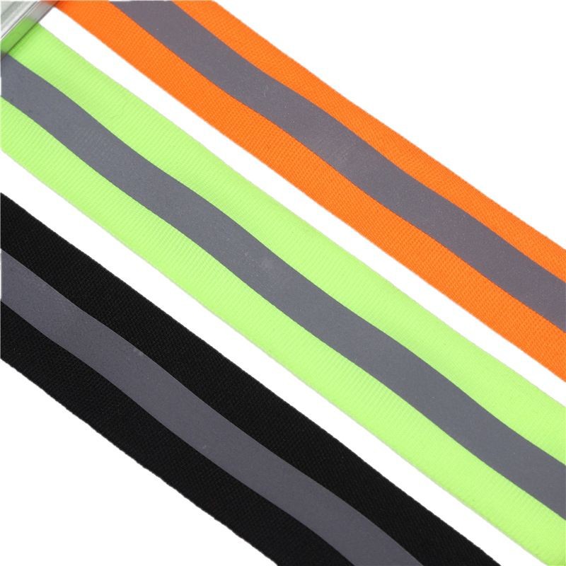 Envío gratis de fábrica 5CM brillante fluorescente naranja cinta reflectante advertencia de saneamiento equipaje accesorios de ropa cinta reflectante