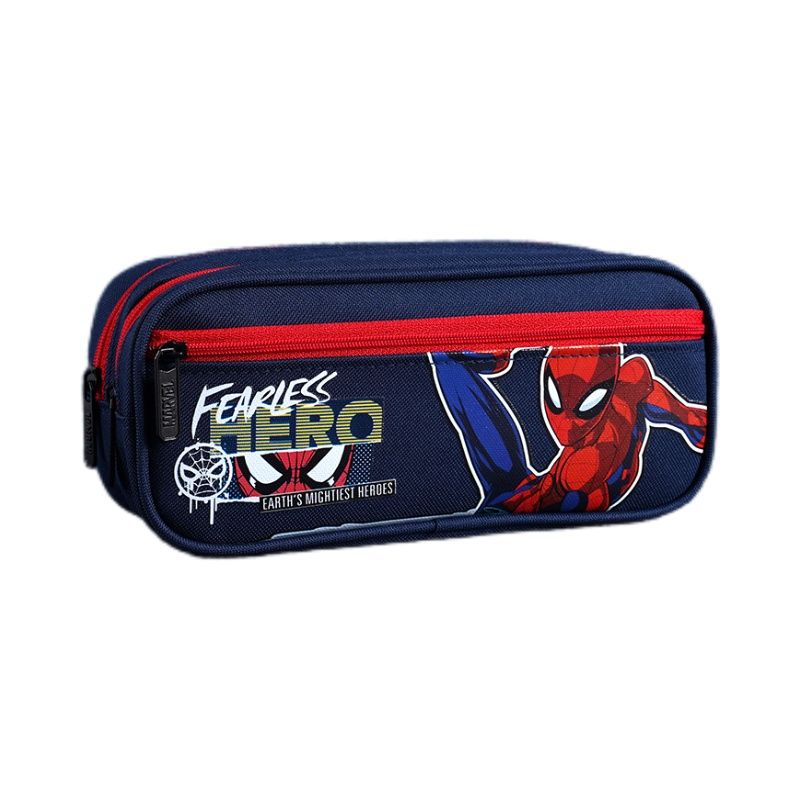 Disney de alto valor impresión de dibujos animados canvas bolsas de lápiz 2024 nueva gran capacidad doble bolsa de papelería anti-sucia