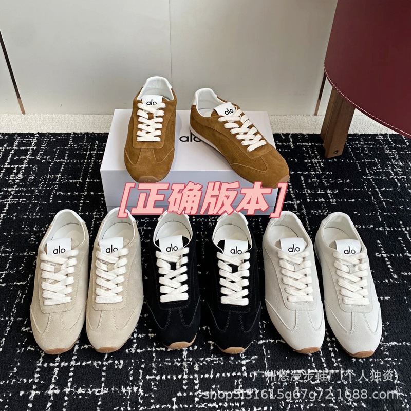 Alo Genuine Leather Retro German Training Shoes for Women 2026 Spring and Autumn New Flat Casual Shoes Lace-Up Breathable Couple Sports Shoes Alo Genuine Leather Retro German Training Shoes for Women 2026 Spring and Autumn New Flat Casual Shoes Lace-Up Breathable Couple Sports Shoes