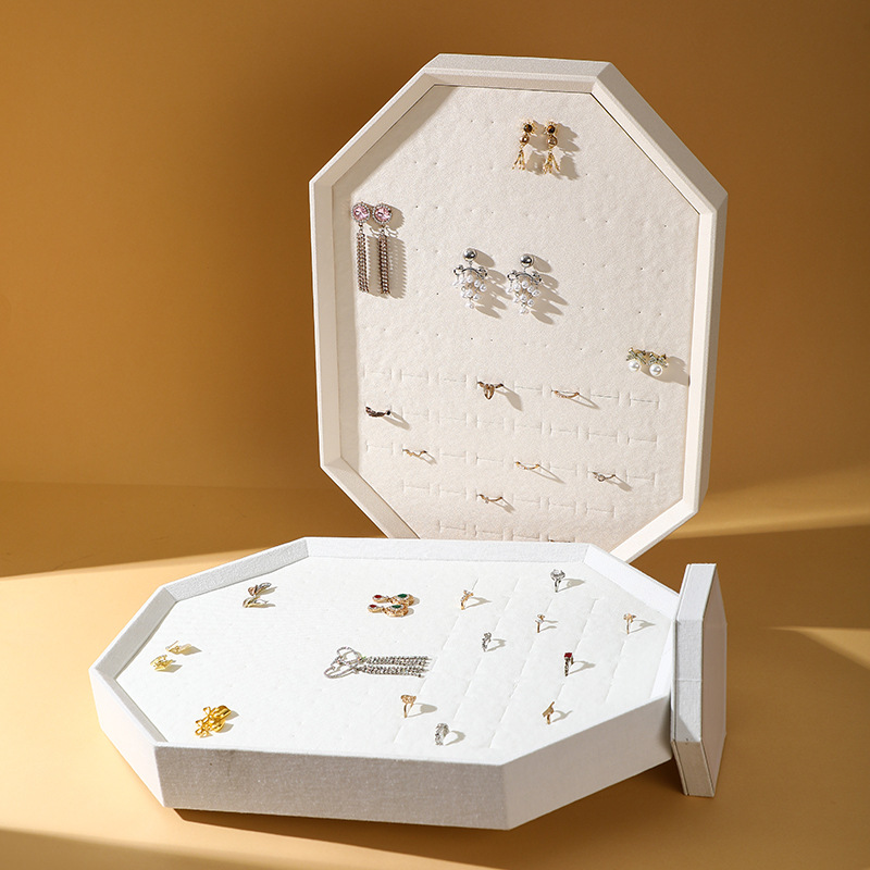Gabinete de cabina combinado conjunto marco de joyería doble cara pendientes giratorios anillo de joyería pernos de aretes creativos marco multipropósito