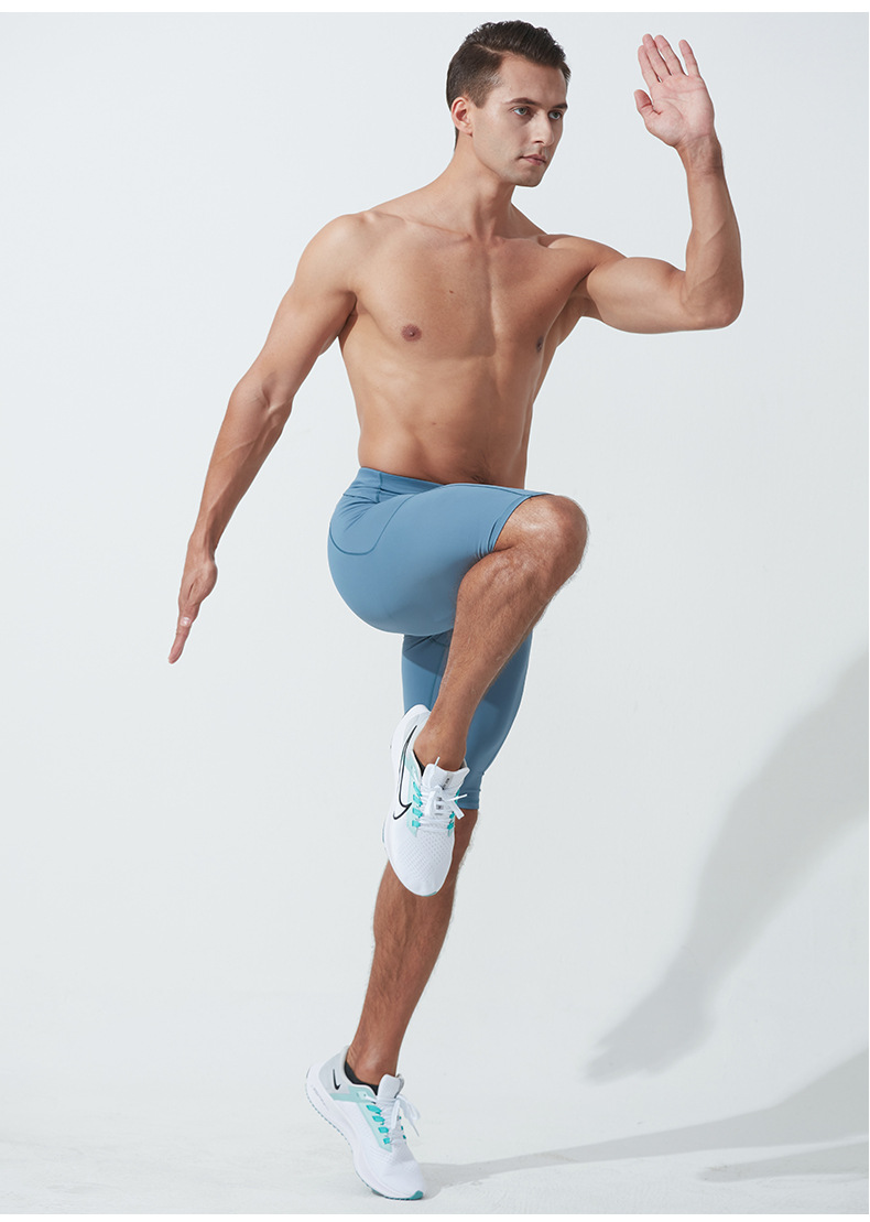 Leggings de compression à haute élasticité pour hommes d'été, capris d'entraînement à séchage rapide, shorts de fitness en cours d'exécution_voghion.com
