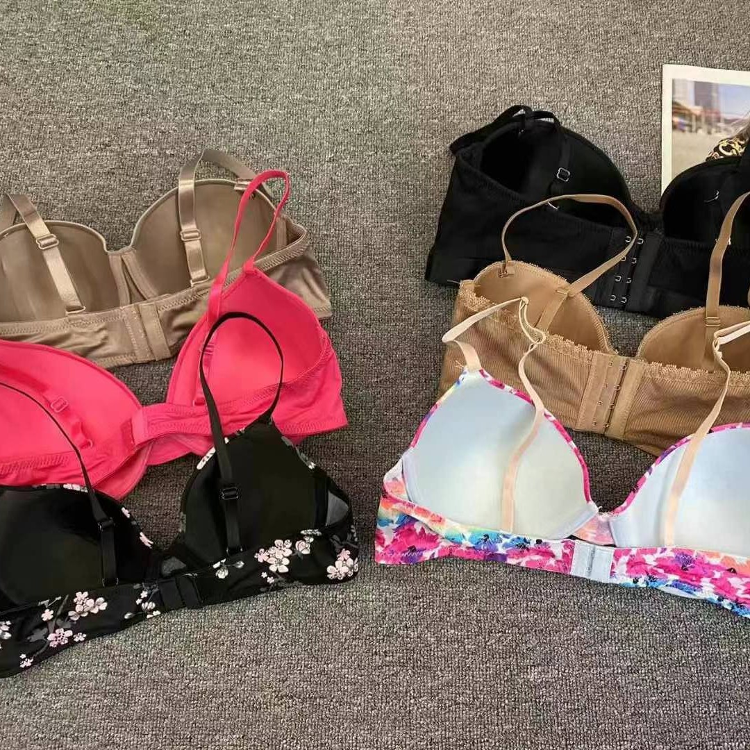 Mixto de marcas europeas y estadounidenses del sudeste asiático, ropa interior de damas con anillo de acero, encaje liso, sujetadores mixtos lotes