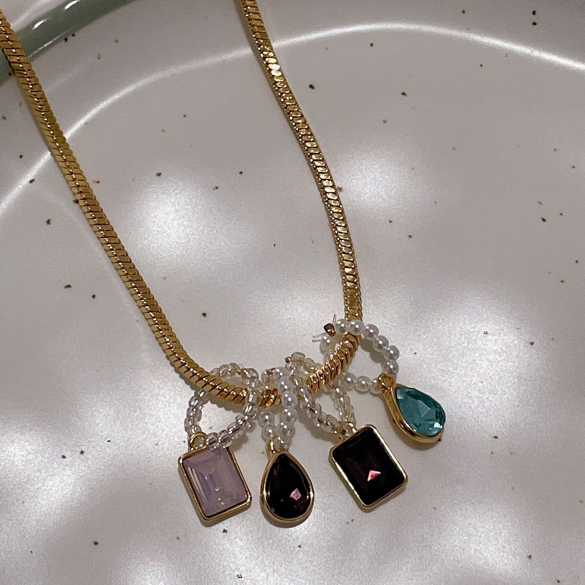 Retro Geometric Copper Plating Pendant Necklace 1 Piece