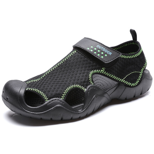 Large size Baotou sandals men's new summer mesh breathable outdoor casual shoes beach shoes hollow hole shoes for men