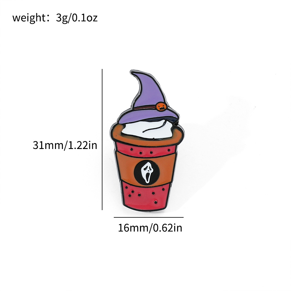 6g Weight Costume Props Event & Party Supplies Funny Pin Cartoon Cup Skull Alloy Enamel Unisex Brooches