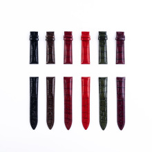 厂家批发头层牛皮真皮表带手表表带亮面冰面竹节女款手表带苹果