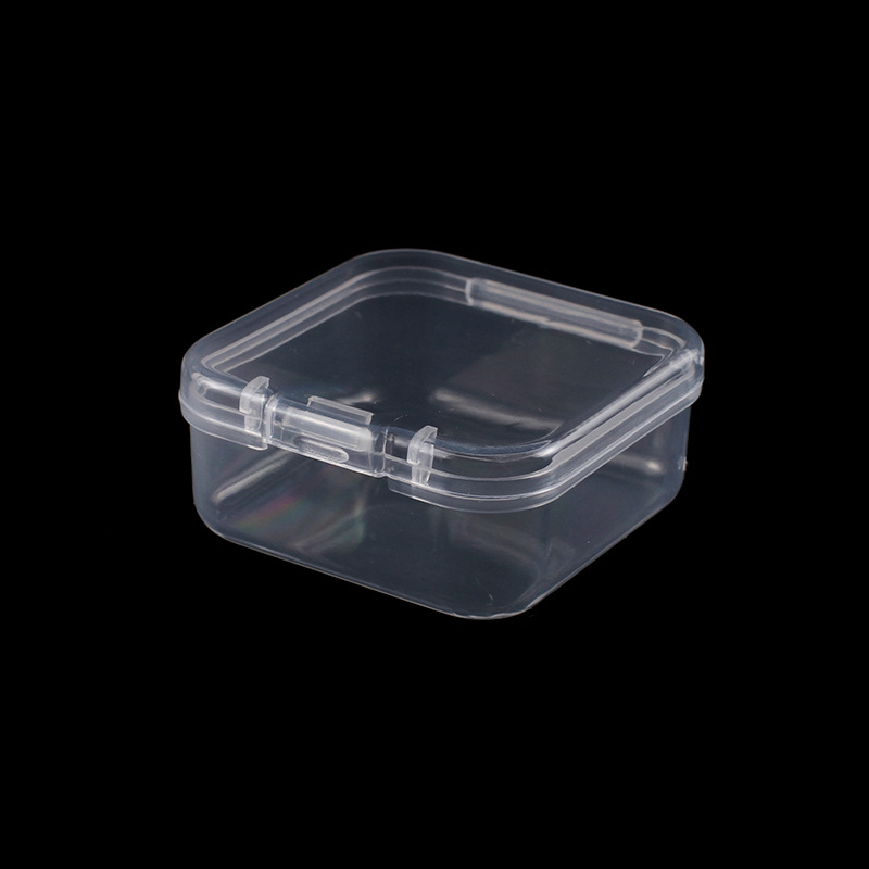 Cuadrado transparente caja de almacenamiento de plástico PP caja de embalaje joyas accesorios de hardware partes tapones para los oídos caja pequeña caja de elemento