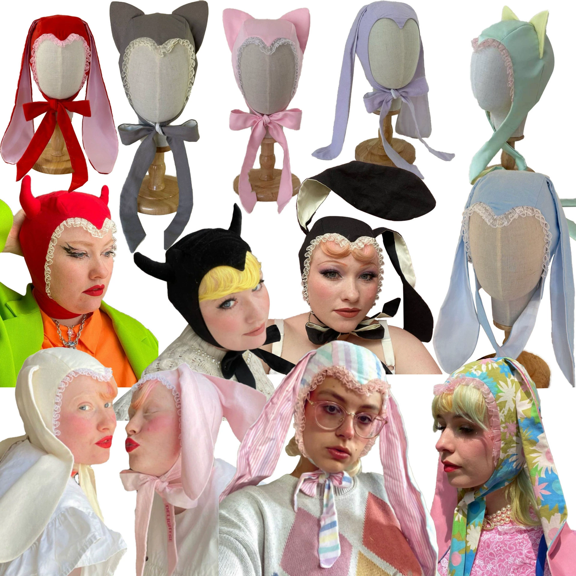 Трансграничная Amazon Новая забавная кружевная шляпа с кроликом Макияж Танцевальная шляпа Реквизит для вечеринок на Хэллоуин