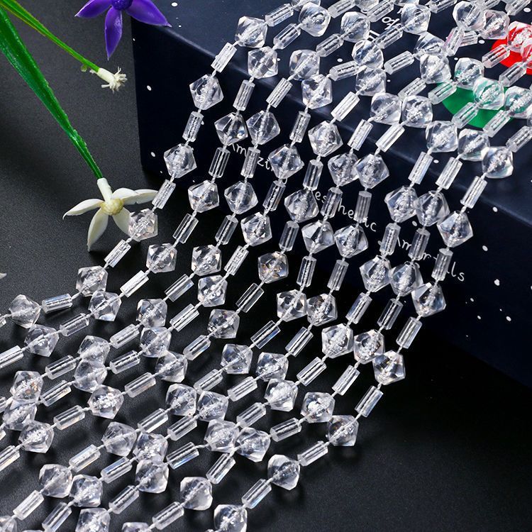 アクリルのコードの玉のウェディングの玉のカーテンの結婚式は水晶の道をまねて舞台の吊り下げの装飾の水晶のクリスマスツリーの玉のチェーンを引きます