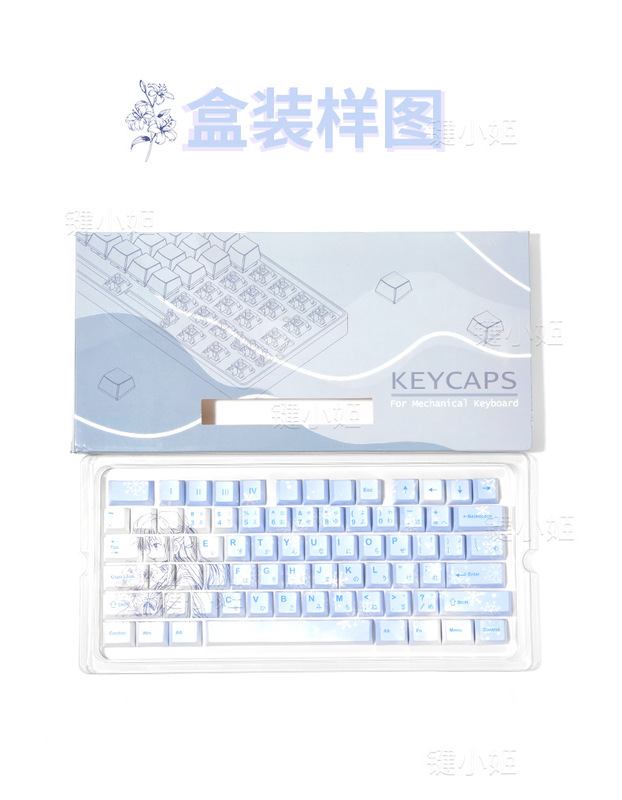 雪乃キーキャップ 箱入り サイド刻印 半透明 オリジナルカスタムキーキャップ 5面昇華桜ピンク ウーティング|undefined