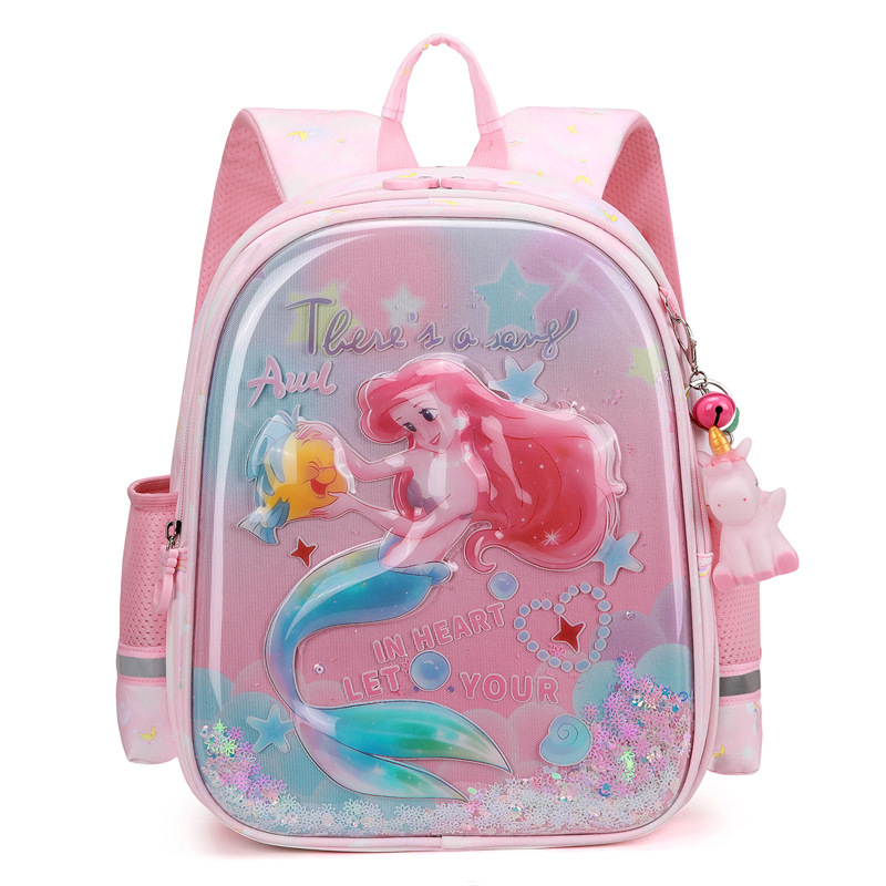 Animación de dibujos animados bolsas escolares ligeras unicornio niña princesa pequeña mochila encantadora mochila de grado 1 - 2