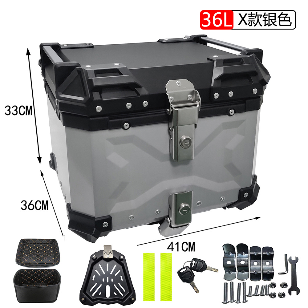 Caja de cola de aleación de aluminio de liberación rápida 25L30L36L45L55L65L caja de almacenamiento de la motocicleta caja de aluminio