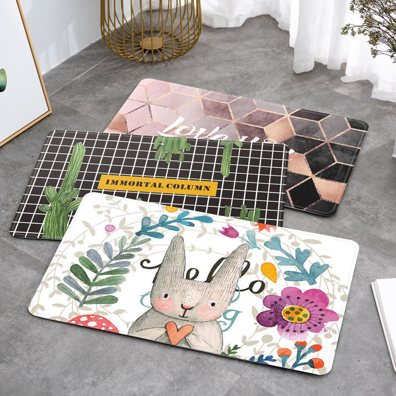 Floor Mat Bedroom Entrance Carpet Thickened Door Mat Kitchen Bathroom Toilet Door Non-Slip Mat Household Absorbent Foot Mat Floor Mat Bedroom Entrance Carpet Thickened Door Mat Kitchen Bathroom Toilet Door Non-Slip Mat Household Absorbent Foot Mat