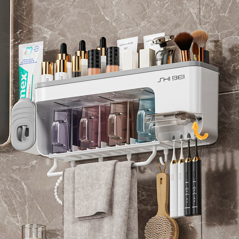 Стойка для зубных щеток Стойка для зубных щеток Полка для зубных щеток Полка для полоскания рта Настенная электрическая держатель для зубных щеток Семейный набор для мытья и хранения