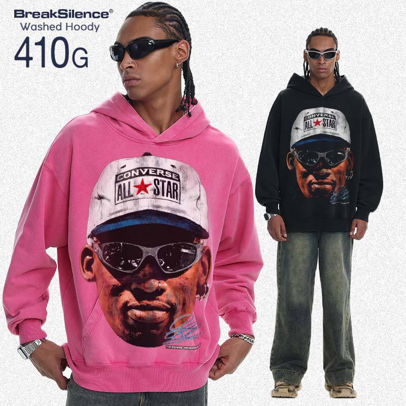 2025 Autumn Nba Rebound King Retro Sports Men's Sweater Knitted Heavyweight Washed Distressed Hooded Loose Sweater 2025 Autumn Nba Rebound King Retro Sports Men's Sweater Knitted Heavyweight Washed Distressed Hooded Loose Sweater