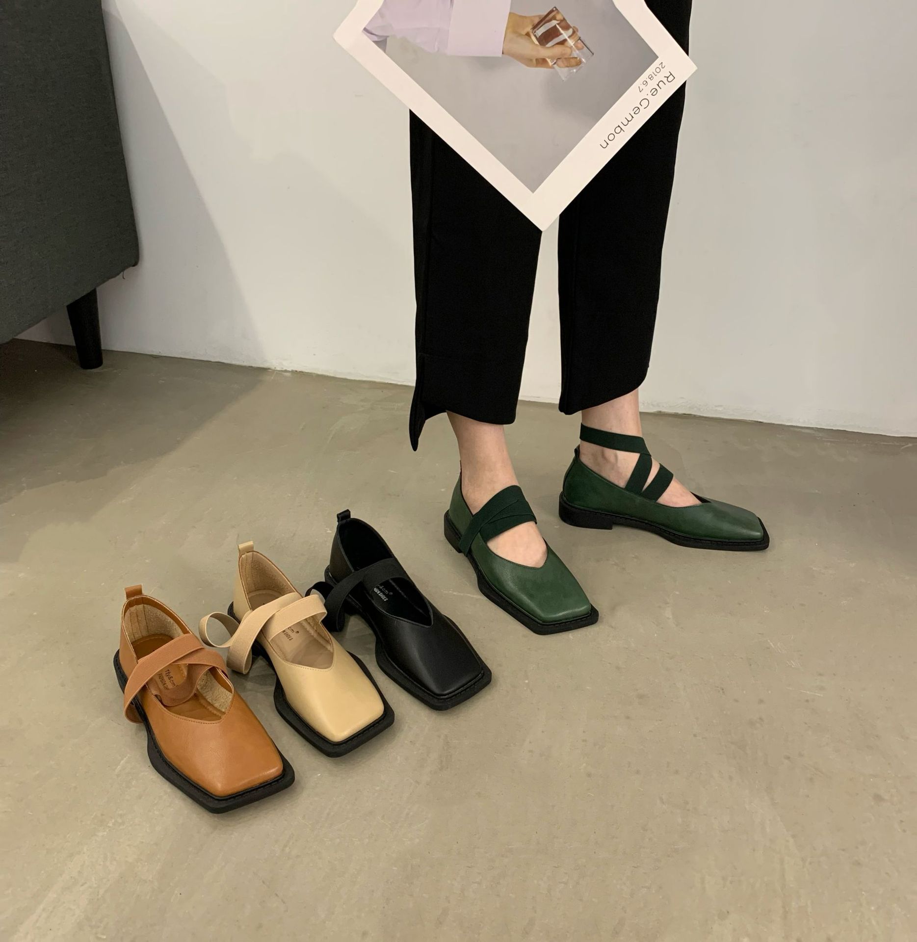Small design demi-season shoes flat