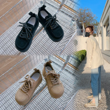 真皮厚底小白鞋女2025春季新款时尚增高单鞋百搭休闲鞋复古女鞋子