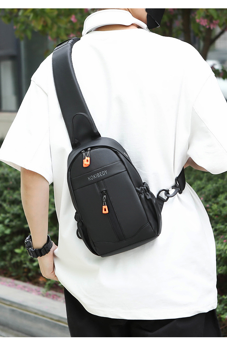 Business bag, multi-functional men's bag, trendy brand men's chest bag, water-resistant crossbody bag, casual single-shoulder backpack, fashionable cross-border undefined