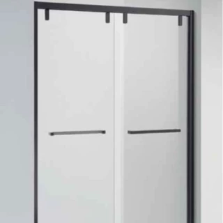 外贸黑色极简玻璃推拉门 公寓澳标玻璃淋浴屏风带缓冲shower
