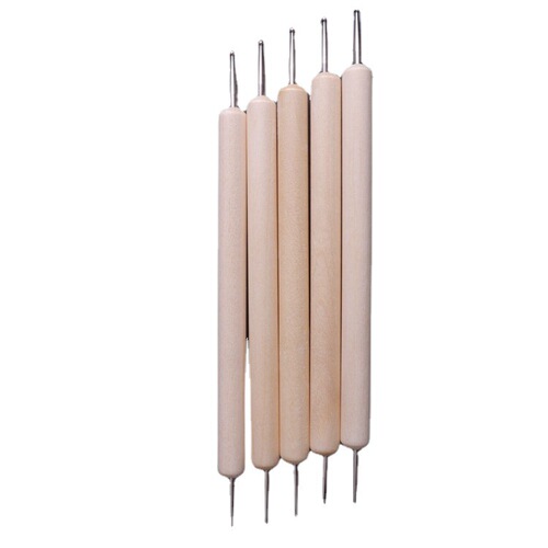 Cloth drawing iron pen cross stitch props water-soluble handmade DIY embroidery supplies wooden handle two-end rubbing pen tool